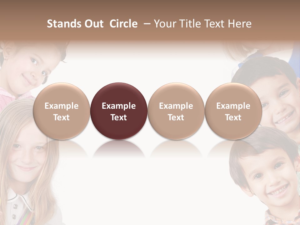 A Group Of Children With A White Background PowerPoint Template