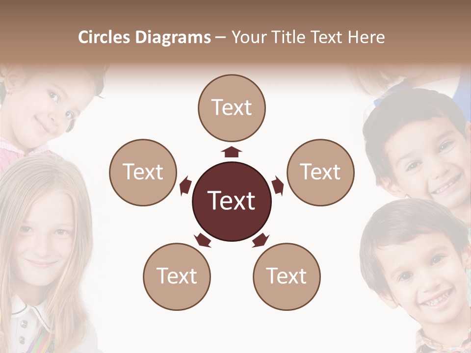 A Group Of Children With A White Background PowerPoint Template