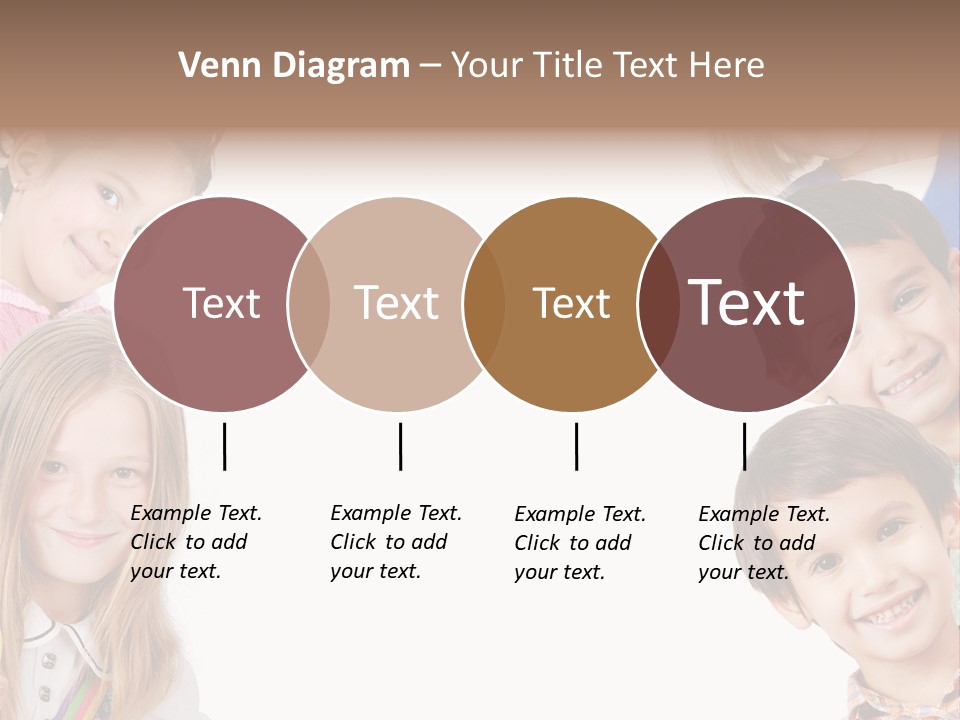 A Group Of Children With A White Background PowerPoint Template