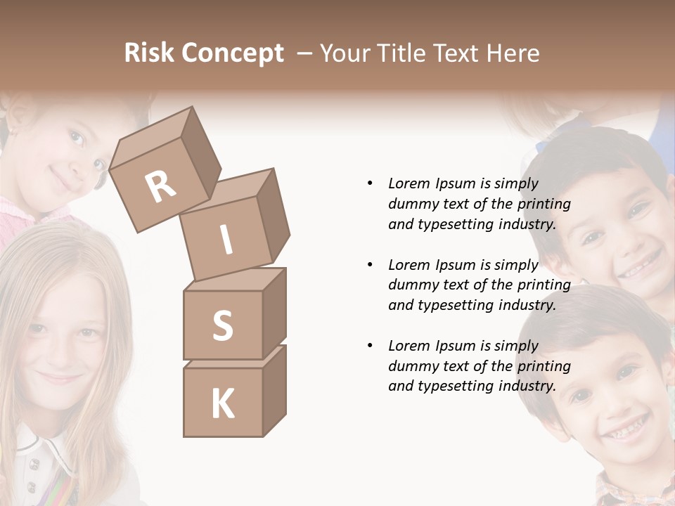 A Group Of Children With A White Background PowerPoint Template