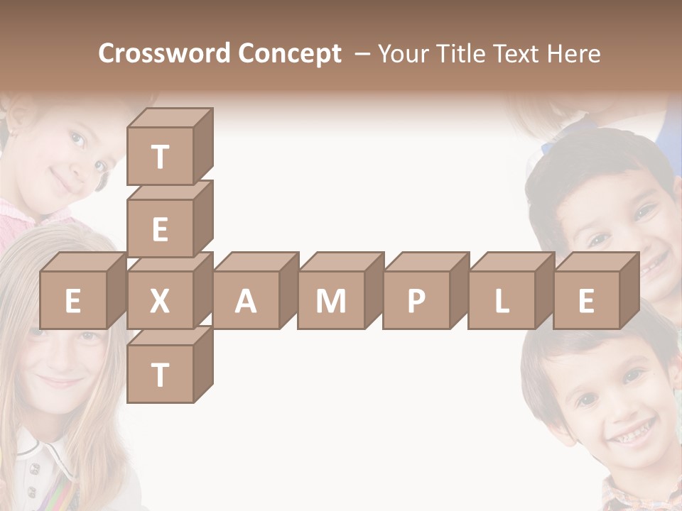 A Group Of Children With A White Background PowerPoint Template