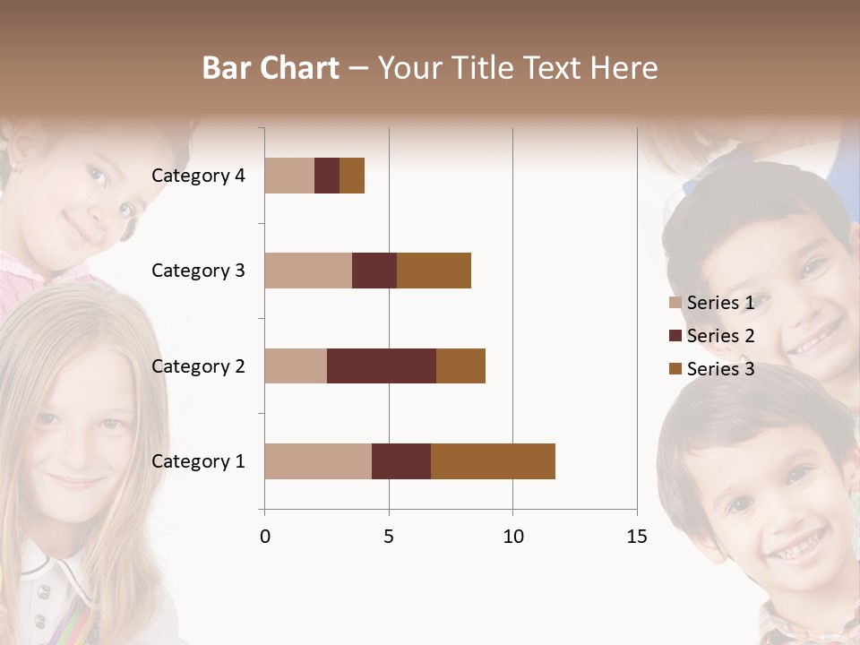 A Group Of Children With A White Background PowerPoint Template
