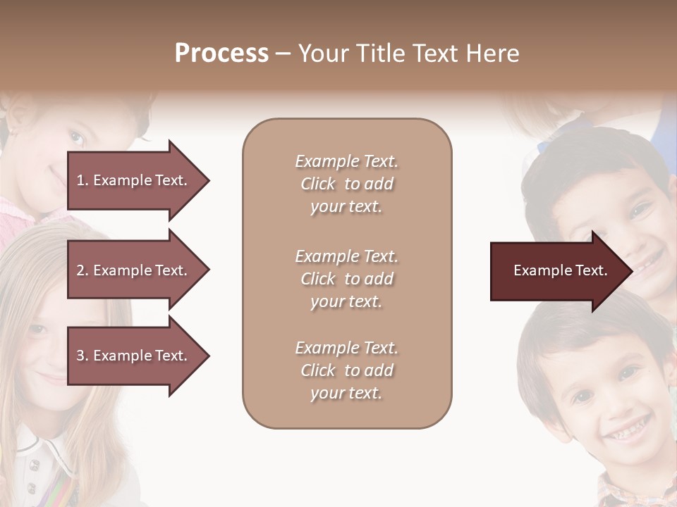 A Group Of Children With A White Background PowerPoint Template