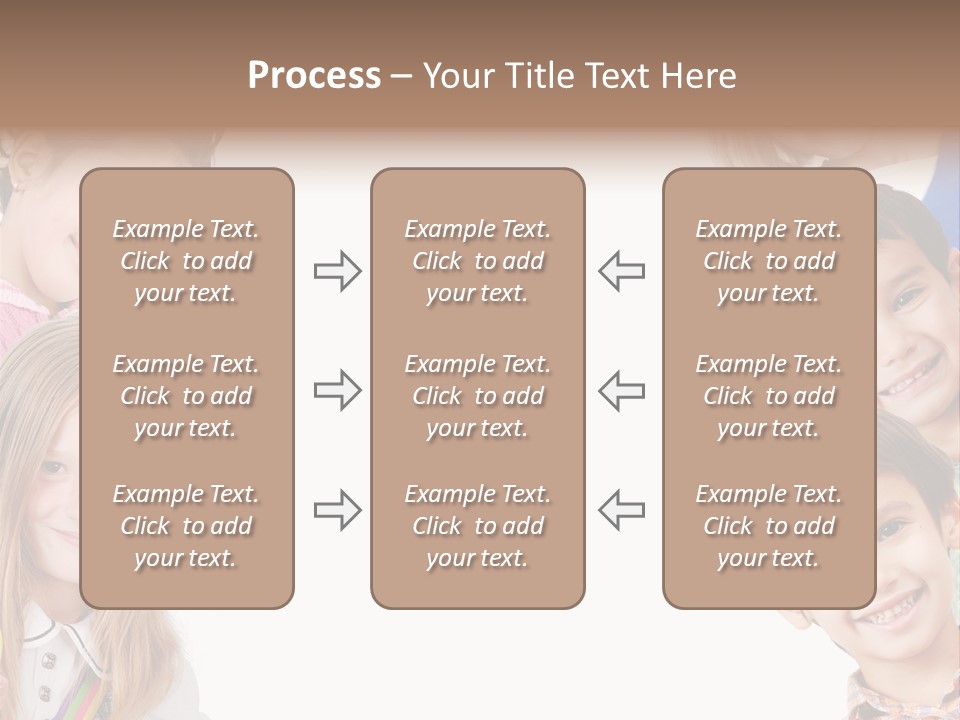 A Group Of Children With A White Background PowerPoint Template