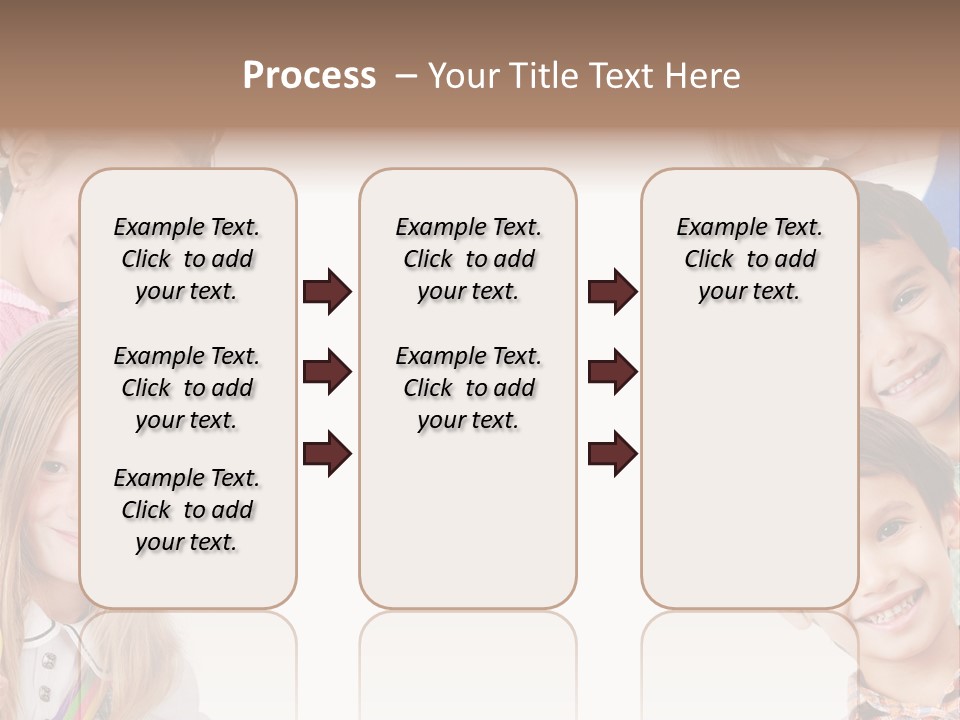 A Group Of Children With A White Background PowerPoint Template