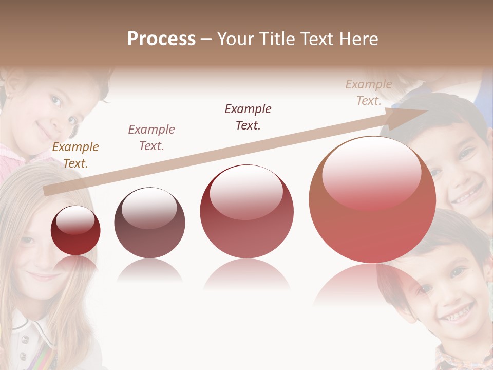 A Group Of Children With A White Background PowerPoint Template