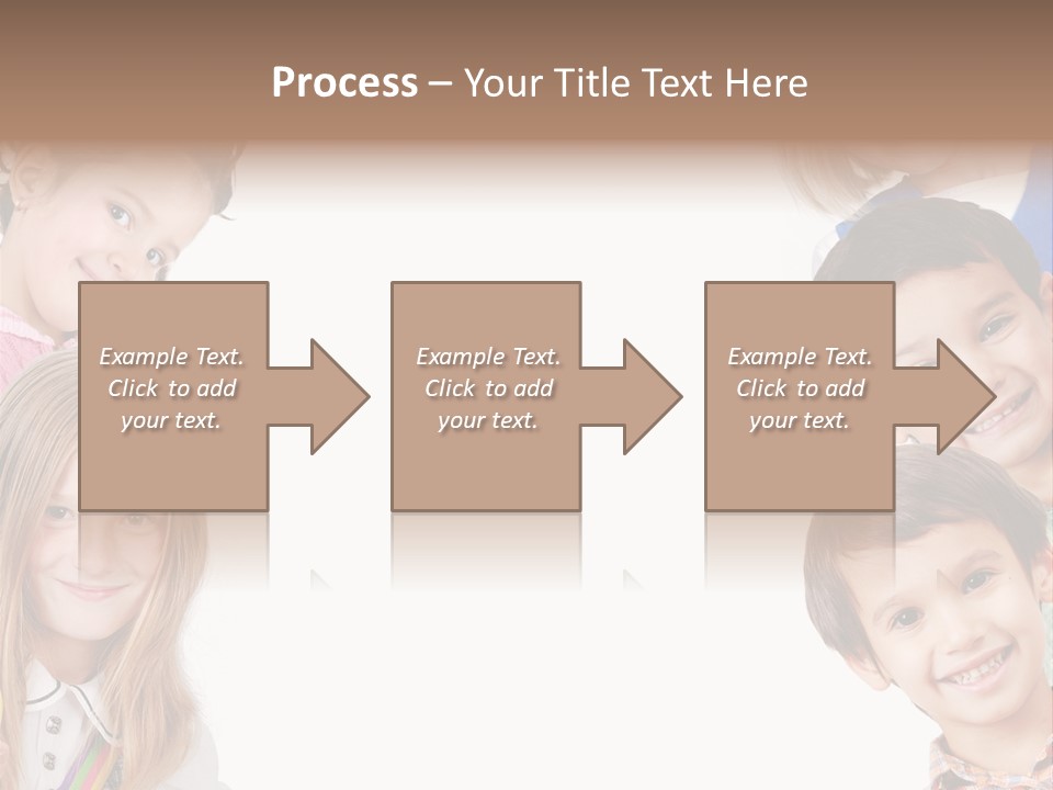 A Group Of Children With A White Background PowerPoint Template