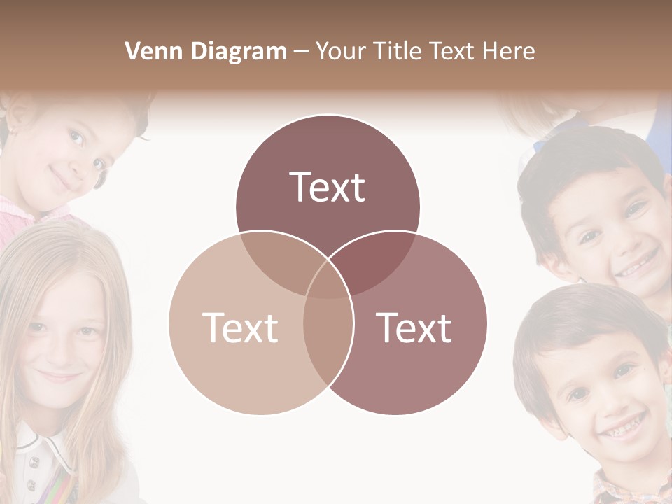 A Group Of Children With A White Background PowerPoint Template