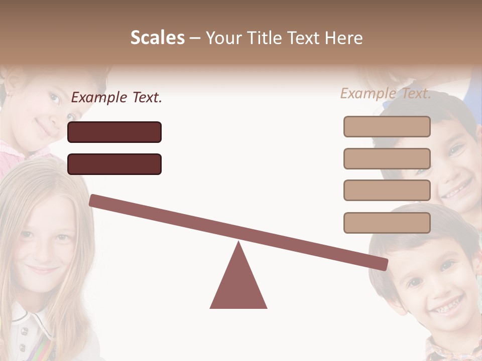 A Group Of Children With A White Background PowerPoint Template