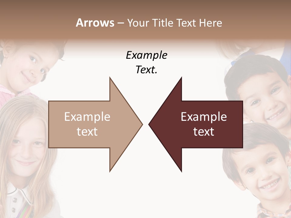 A Group Of Children With A White Background PowerPoint Template
