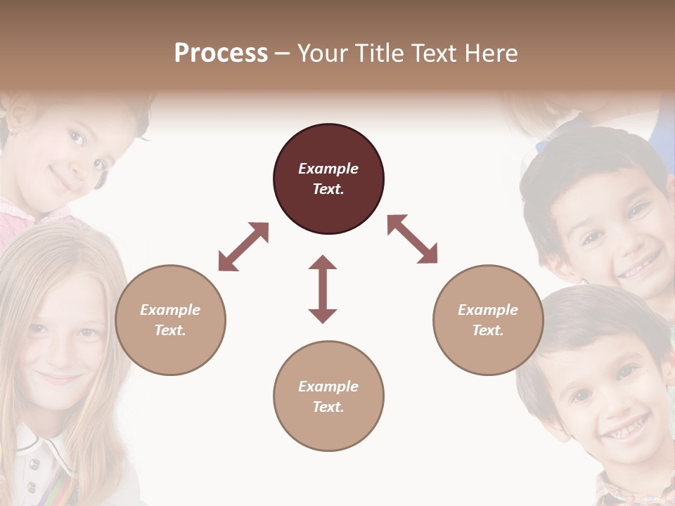 A Group Of Children With A White Background PowerPoint Template