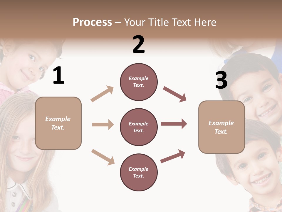 A Group Of Children With A White Background PowerPoint Template