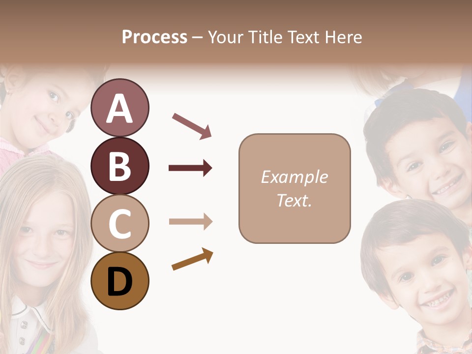 A Group Of Children With A White Background PowerPoint Template