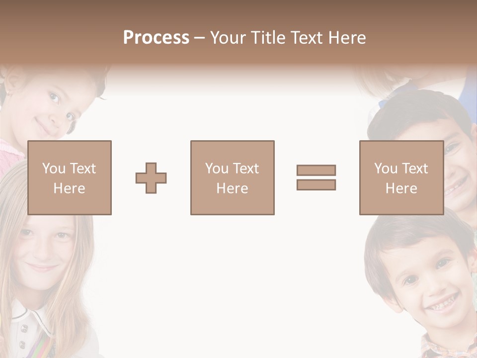 A Group Of Children With A White Background PowerPoint Template