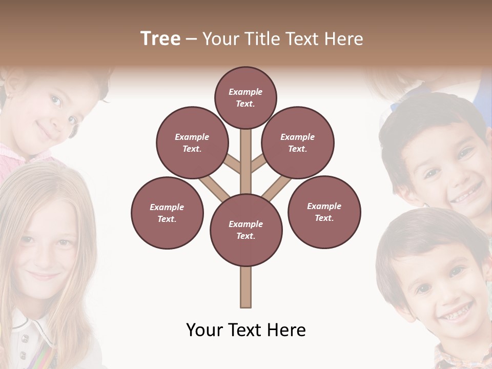 A Group Of Children With A White Background PowerPoint Template