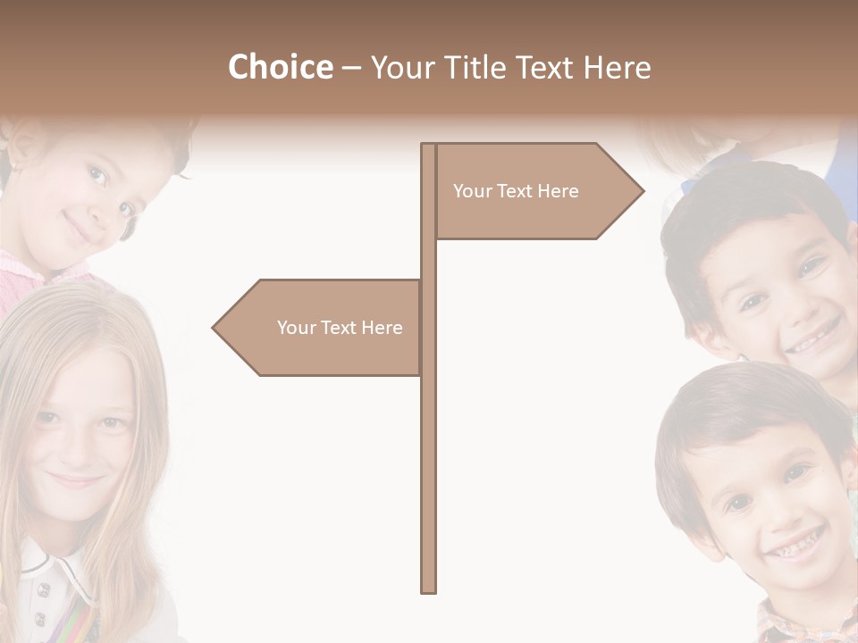 A Group Of Children With A White Background PowerPoint Template