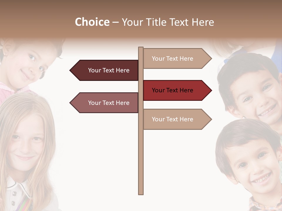 A Group Of Children With A White Background PowerPoint Template