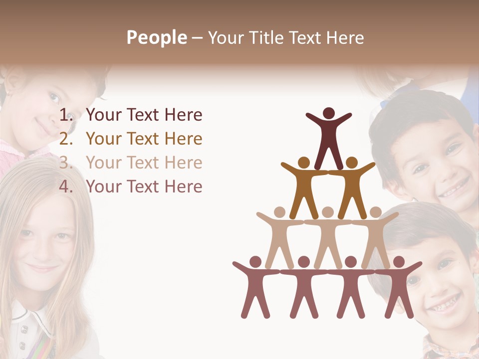 A Group Of Children With A White Background PowerPoint Template