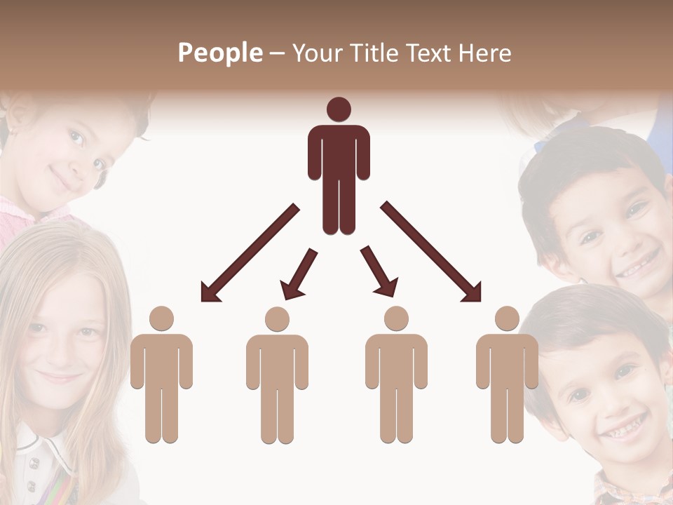 A Group Of Children With A White Background PowerPoint Template