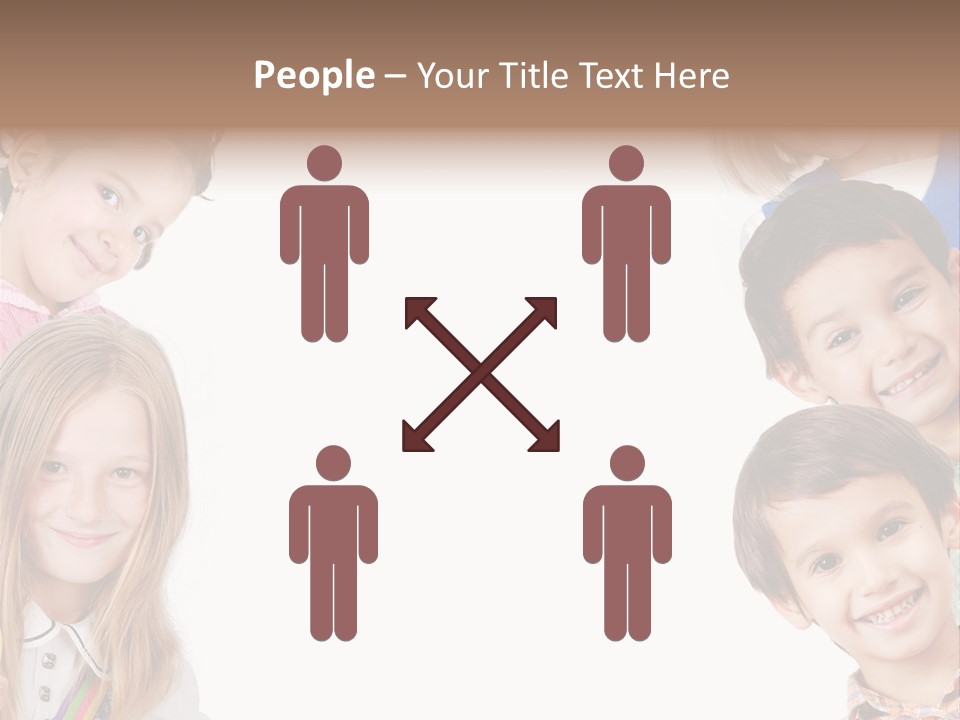 A Group Of Children With A White Background PowerPoint Template