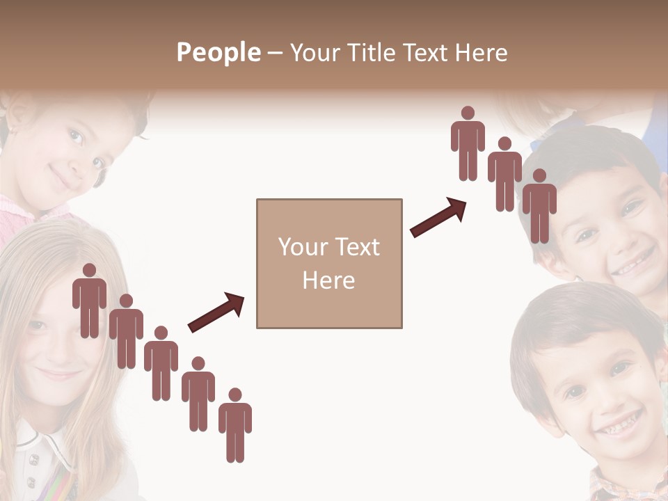 A Group Of Children With A White Background PowerPoint Template