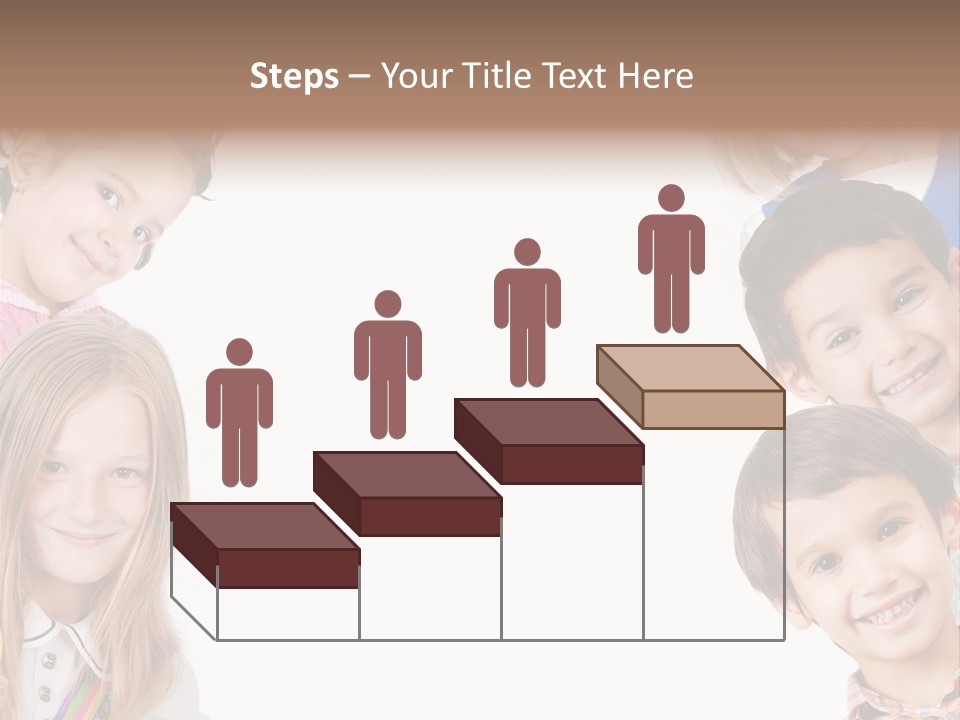 A Group Of Children With A White Background PowerPoint Template