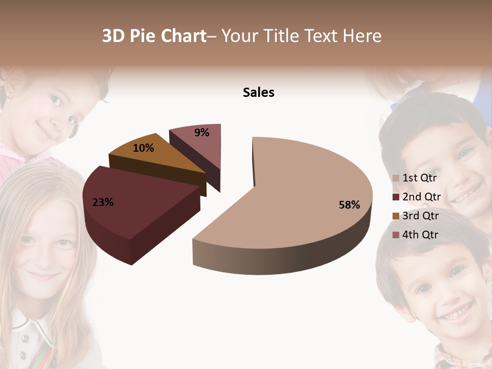 A Group Of Children With A White Background PowerPoint Template