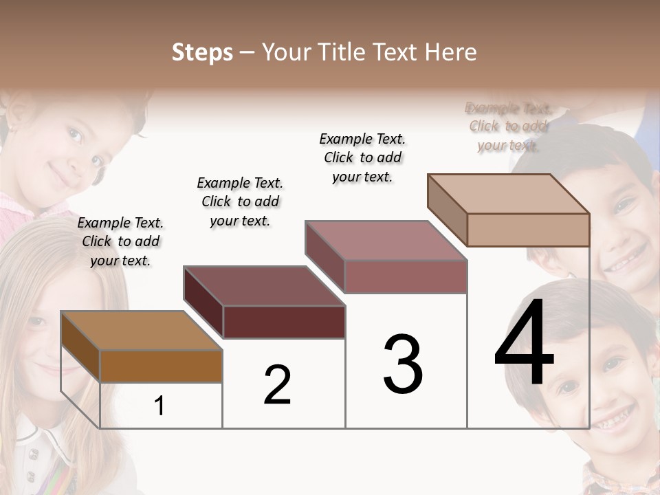 A Group Of Children With A White Background PowerPoint Template