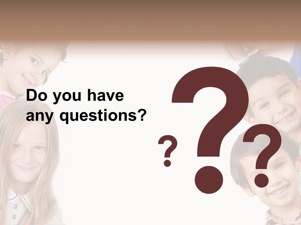 A Group Of Children With A White Background PowerPoint Template