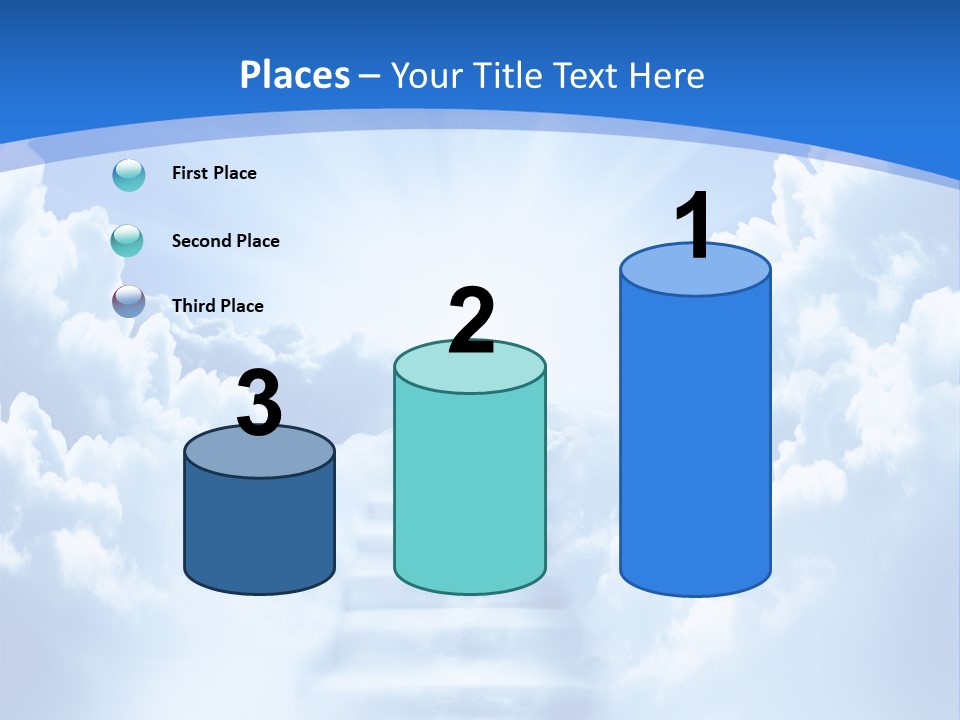 A Stairway Leading To The Sky With Clouds In The Background PowerPoint Template