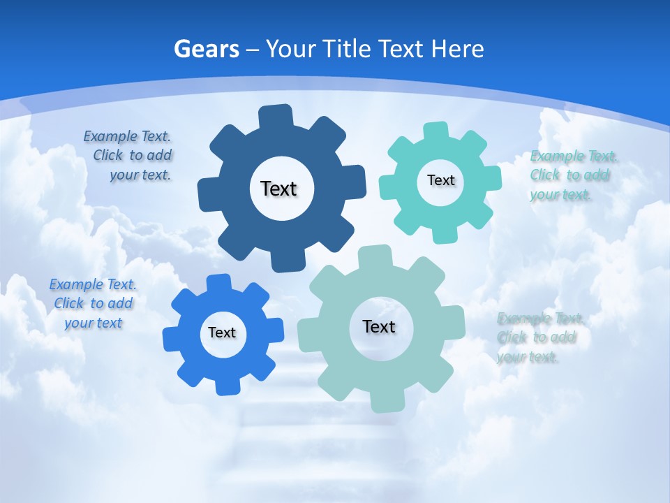 A Stairway Leading To The Sky With Clouds In The Background PowerPoint Template