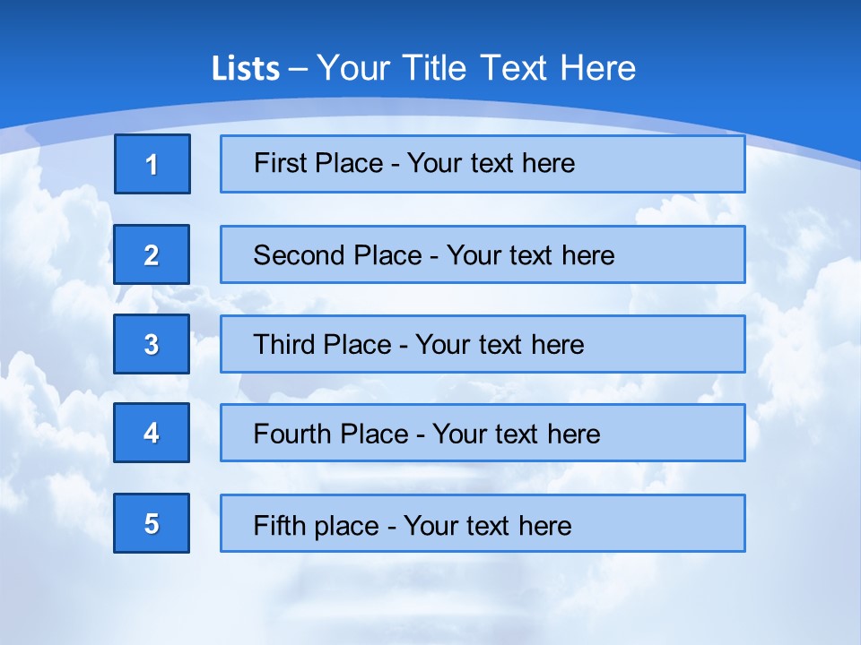 A Stairway Leading To The Sky With Clouds In The Background PowerPoint Template