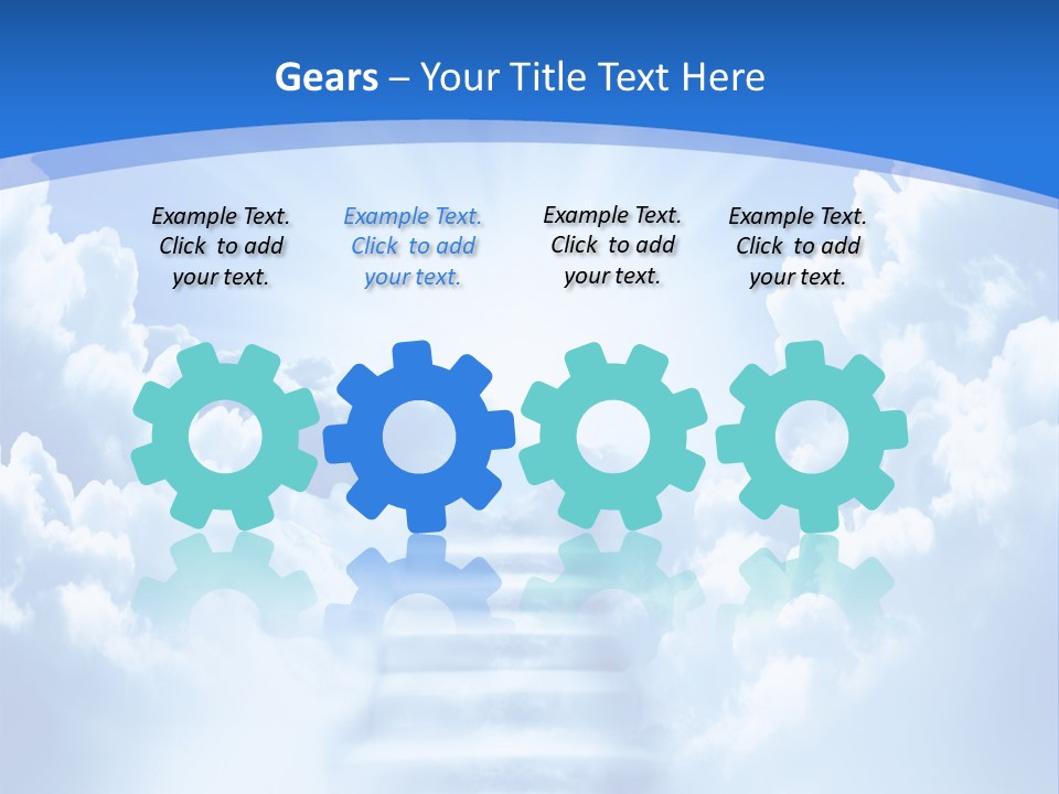 A Stairway Leading To The Sky With Clouds In The Background PowerPoint Template