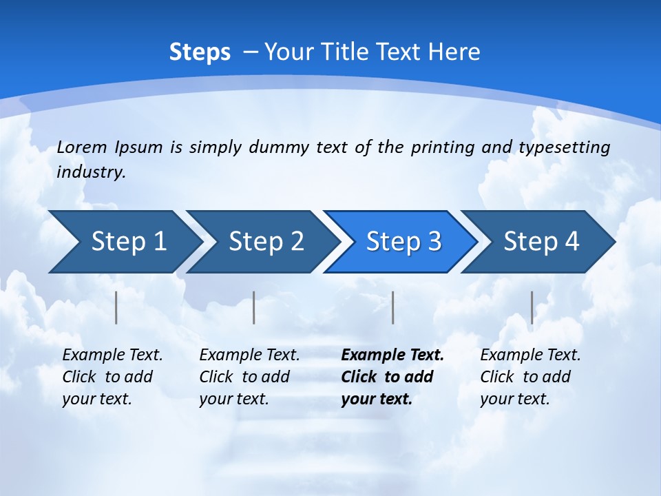 A Stairway Leading To The Sky With Clouds In The Background PowerPoint Template