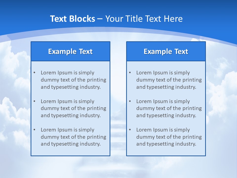 A Stairway Leading To The Sky With Clouds In The Background PowerPoint Template