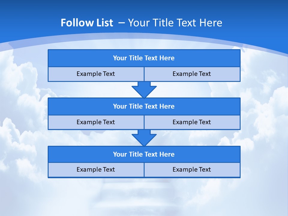 A Stairway Leading To The Sky With Clouds In The Background PowerPoint Template