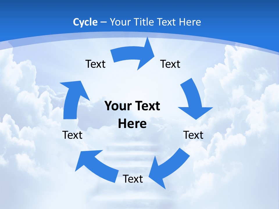 A Stairway Leading To The Sky With Clouds In The Background PowerPoint Template