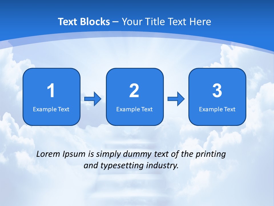 A Stairway Leading To The Sky With Clouds In The Background PowerPoint Template