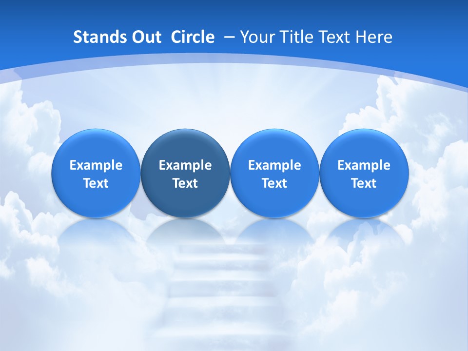 A Stairway Leading To The Sky With Clouds In The Background PowerPoint Template