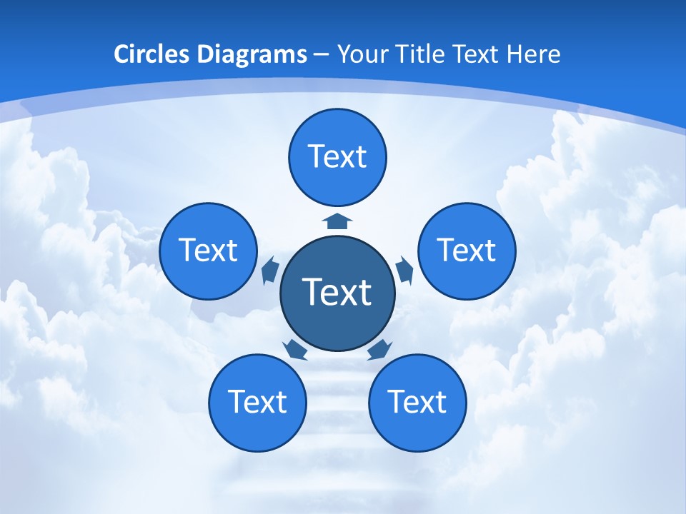 A Stairway Leading To The Sky With Clouds In The Background PowerPoint Template