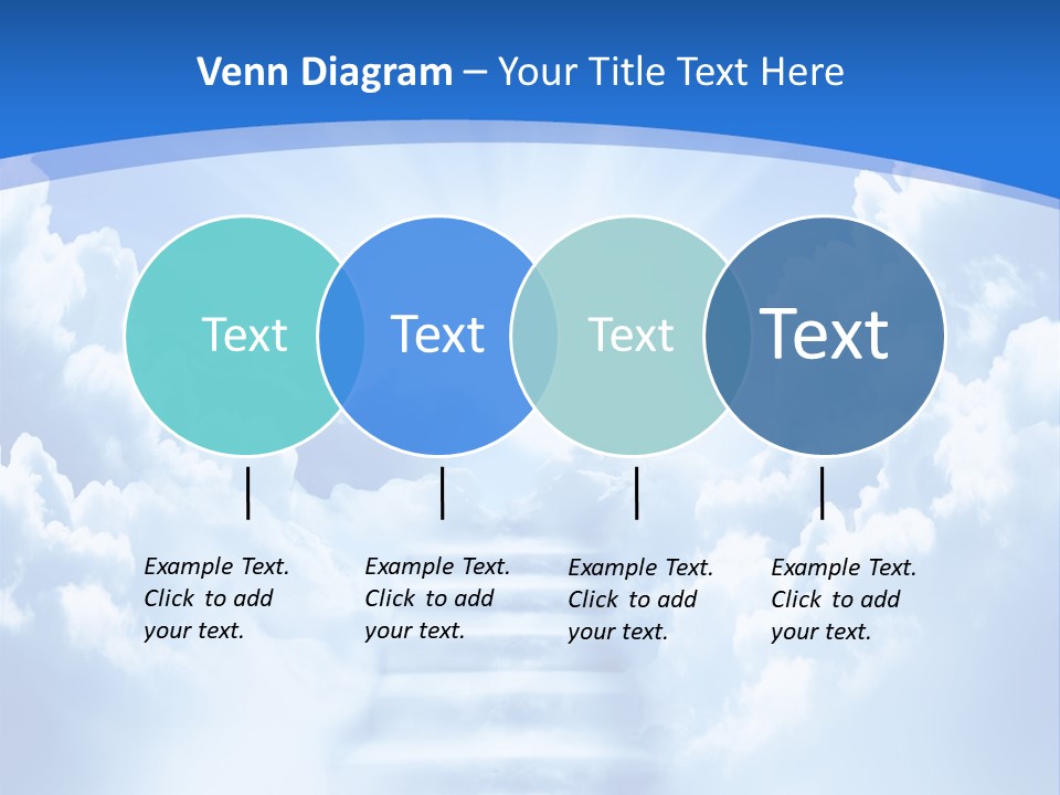 A Stairway Leading To The Sky With Clouds In The Background PowerPoint Template