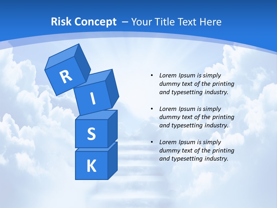 A Stairway Leading To The Sky With Clouds In The Background PowerPoint Template