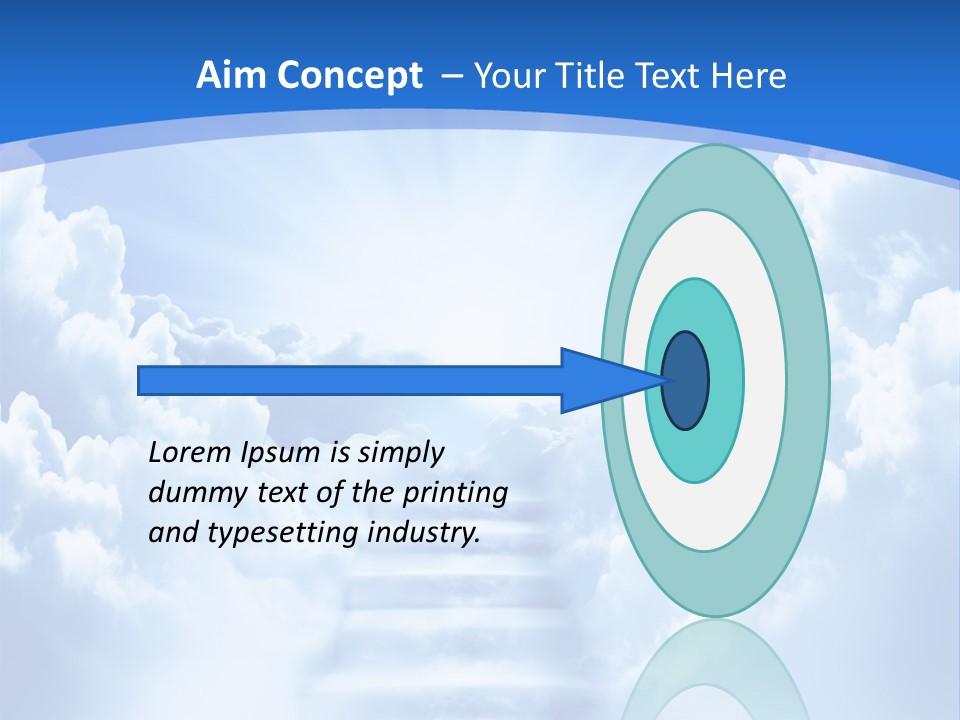 A Stairway Leading To The Sky With Clouds In The Background PowerPoint Template