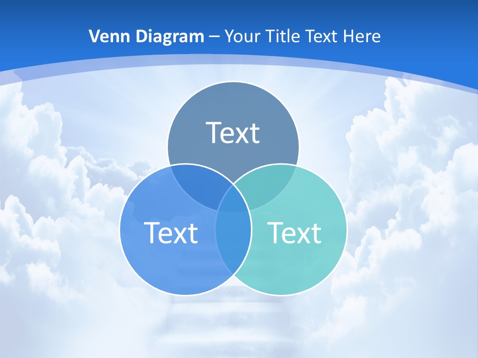 A Stairway Leading To The Sky With Clouds In The Background PowerPoint Template