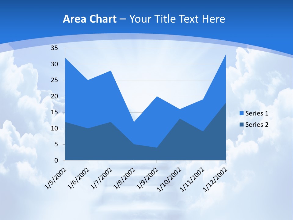 A Stairway Leading To The Sky With Clouds In The Background PowerPoint Template