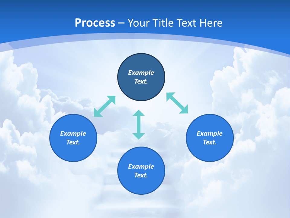 A Stairway Leading To The Sky With Clouds In The Background PowerPoint Template