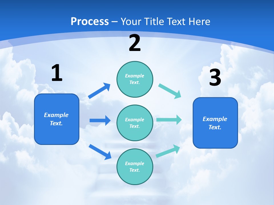 A Stairway Leading To The Sky With Clouds In The Background PowerPoint Template