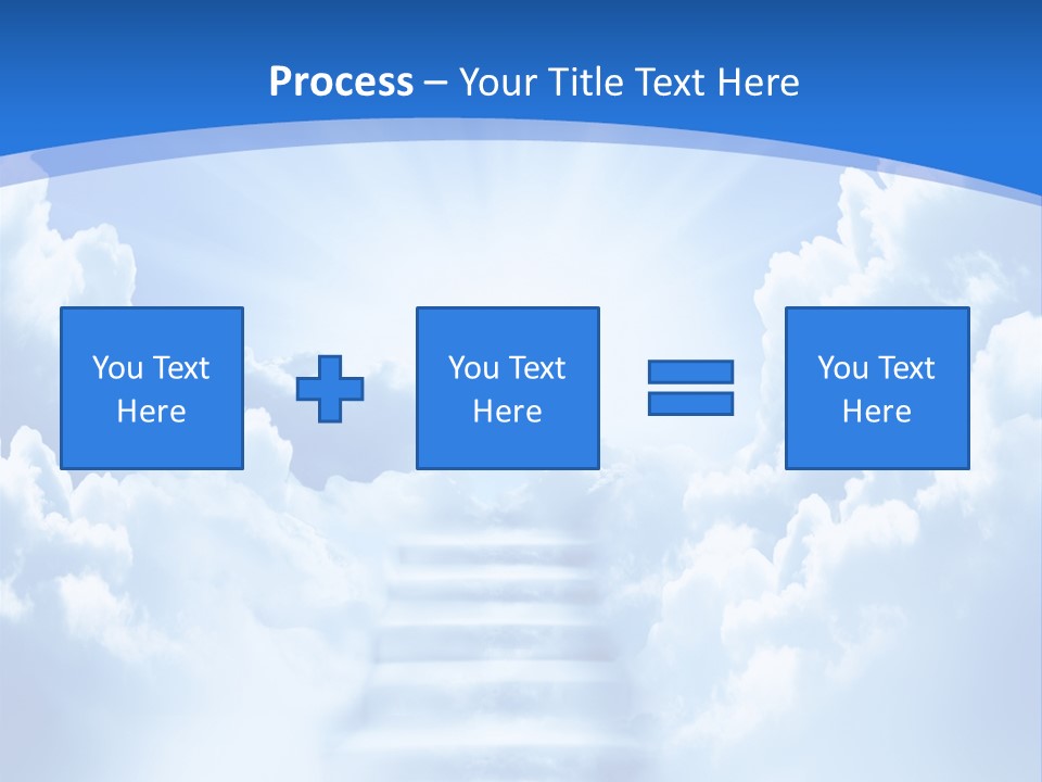A Stairway Leading To The Sky With Clouds In The Background PowerPoint Template