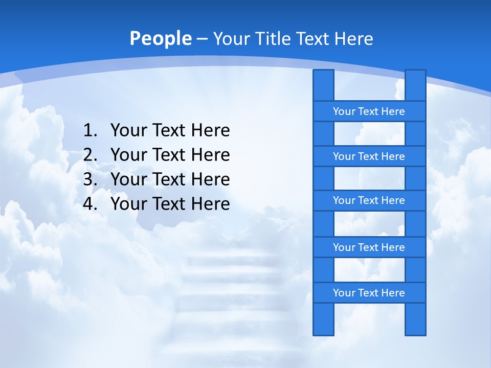 A Stairway Leading To The Sky With Clouds In The Background PowerPoint Template