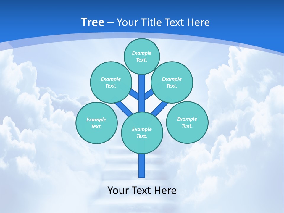 A Stairway Leading To The Sky With Clouds In The Background PowerPoint Template